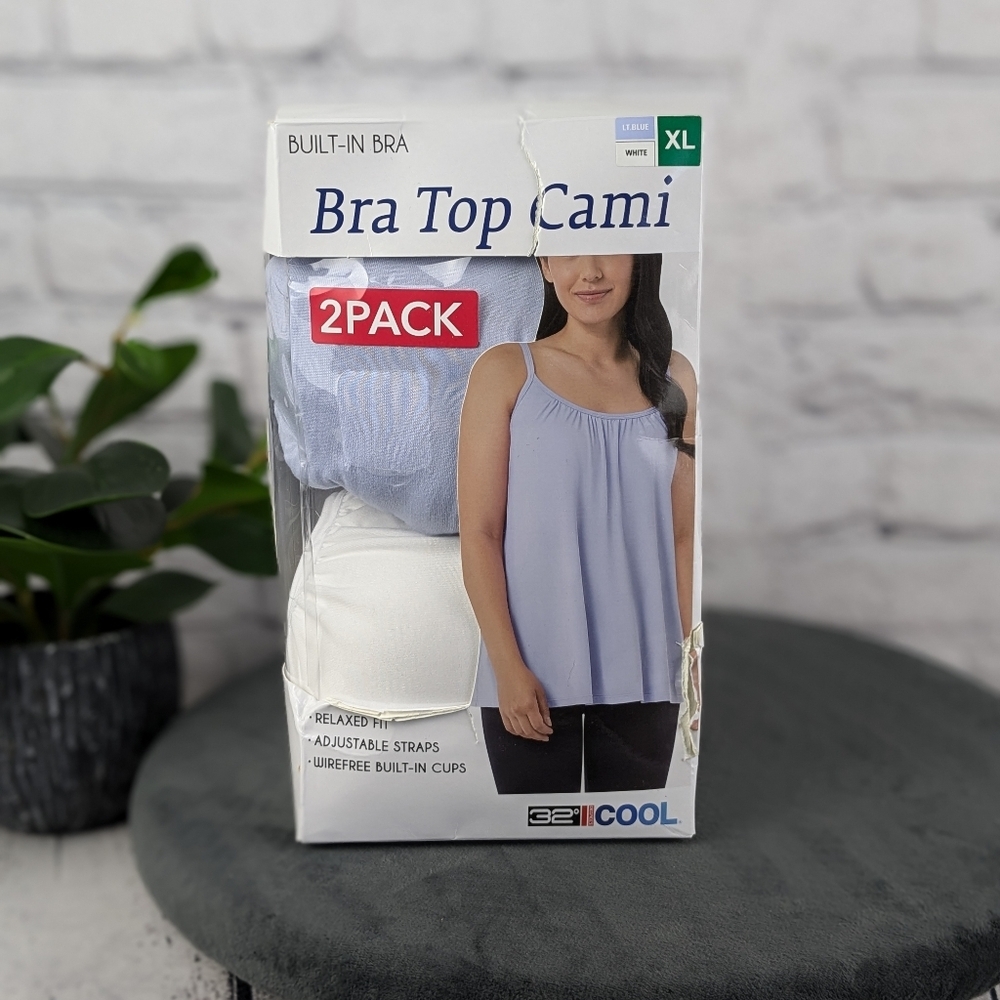 XL bra top cami 32° degrees cool, Blue & White